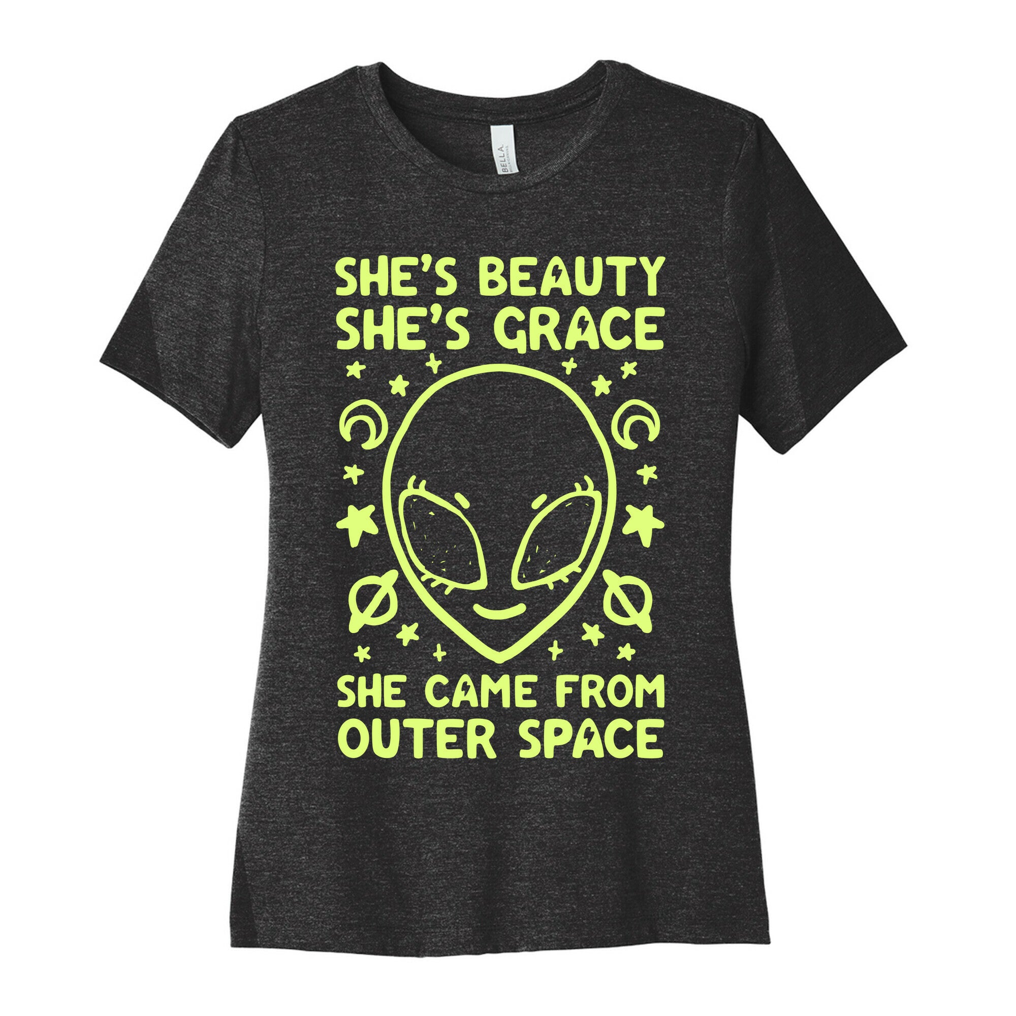 She's Beauty She's Grace She Came From Outer Space Women's Cotton Tee